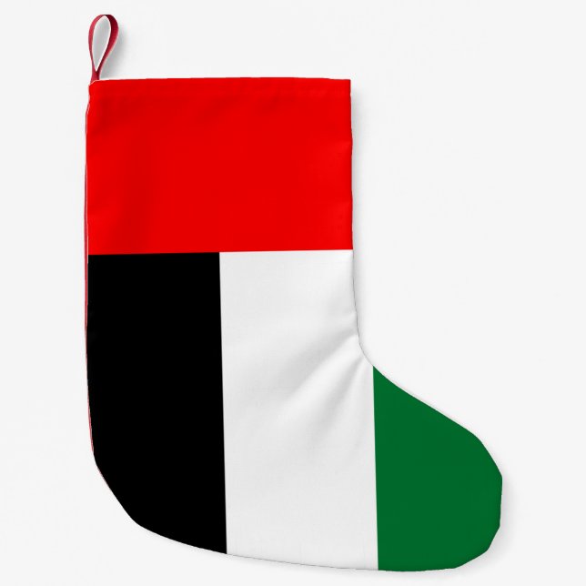 Calcetín Navideño Pequeño Navidades con bandera de Emiratos Árabes Unidos (Anverso)