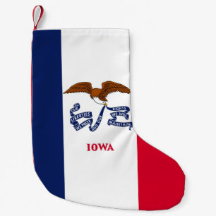 Calcetín Navideño Pequeño Navidades con bandera de Iowa, Estados Unidos