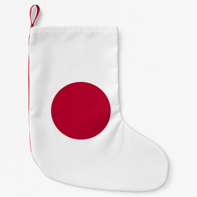 Calcetín Navideño Pequeño Navidades con bandera de Japón (Anverso)
