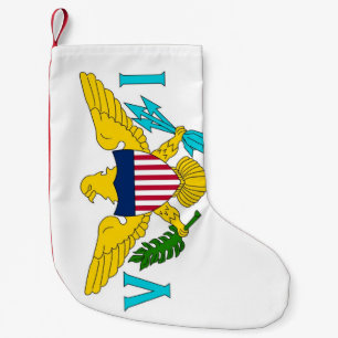 Calcetín Navideño Pequeño Navidades con bandera de las Islas Vírgenes