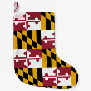 Calcetín Navideño Pequeño Navidades con bandera de Maryland, Estados Unidos