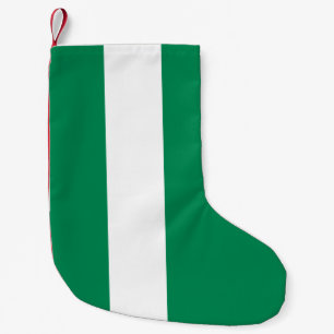 Calcetín Navideño Pequeño Navidades con bandera de Nigeria