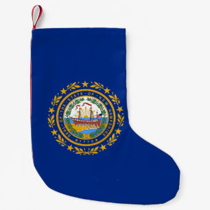 Calcetín Navideño Pequeño Navidades con bandera de Nuevo Hampshire
