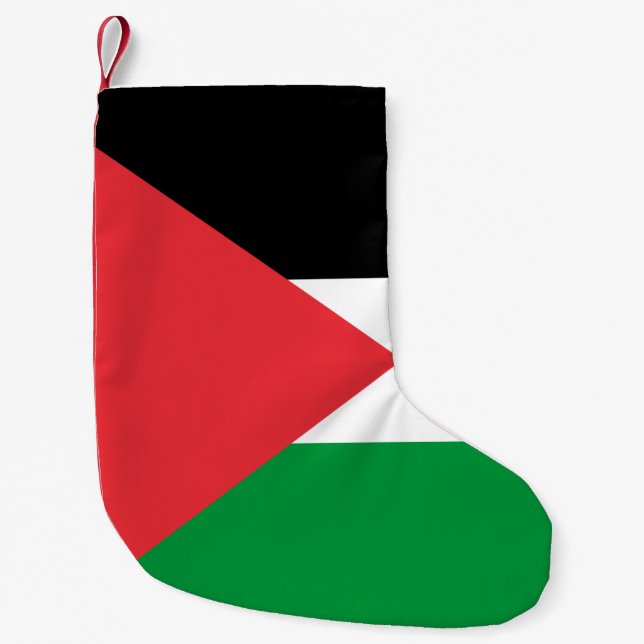 Calcetín Navideño Pequeño Navidades con bandera de Palestina (Anverso)