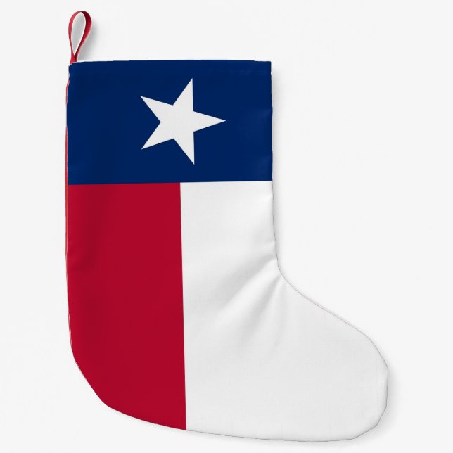Calcetín Navideño Pequeño Navidades con bandera de Texas (Anverso)