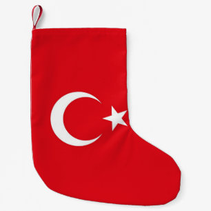 Calcetín Navideño Pequeño Navidades con bandera de Turquía