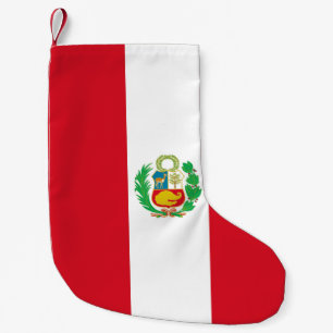 Calcetín Navideño Pequeño Navidades con bandera del Perú