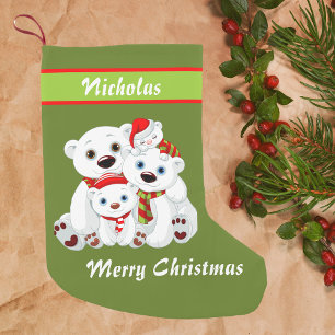 Calcetín Navideño Pequeño Navidades cortan el oso familiar