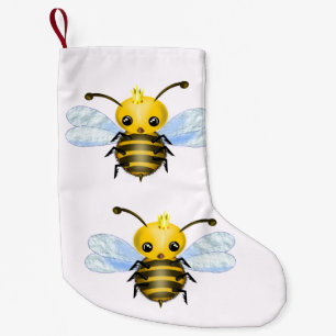Calcetín Navideño Pequeño Navidades de abejas reina de pie - Personalizable