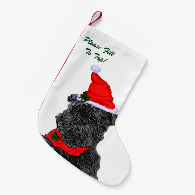 Calcetín Navideño Pequeño Navidades de Affenpinscher (Frente (Colgado))