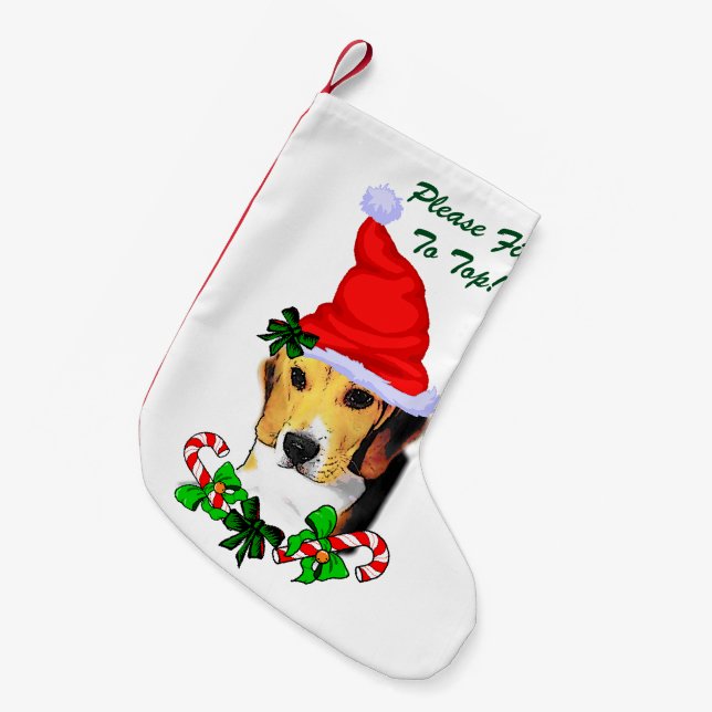 Calcetín Navideño Pequeño Navidades de Beagle Lovers (Frente (Colgado))