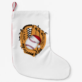 Calcetín Navideño Pequeño Navidades de Béisbol Mitt y Ball