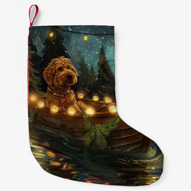 Calcetín Navideño Pequeño Navidades de Bernedoodle (Anverso)