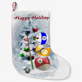 Calcetín Navideño Pequeño Navidades de Billiards Ball Snowman