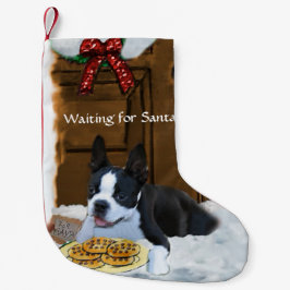 Calcetín Navideño Pequeño Navidades de Boston Terrier