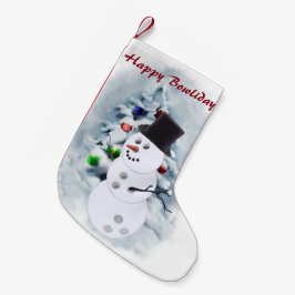Calcetín Navideño Pequeño Navidades de Bowling Ball Snowman