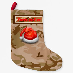Calcetín Navideño Pequeño NAVIDADES de Camo de Arena del Desierto de Estados
