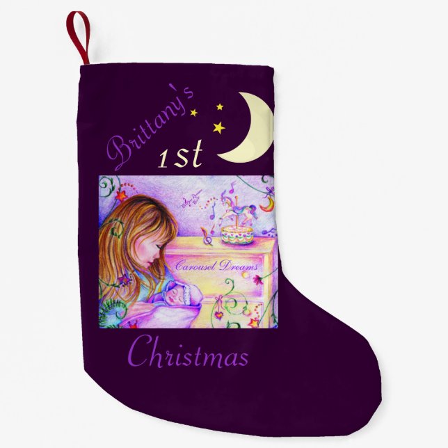Calcetín Navideño Pequeño Navidades de Carousel Dreams Deep Purple (Anverso)