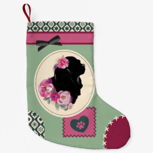 Calcetín Navideño Pequeño Navidades de Cavalier de época, verde rosa