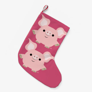 Calcetín Navideño Pequeño Navidades de cerdo Personalizados cortos, parados