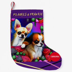 Calcetín Navideño Pequeño NAVIDADES de CHIHUAHUA alzándose con su nombre.