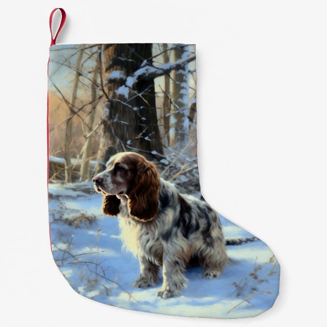 Calcetín Navideño Pequeño Navidades de Cocker Spaniel Let It Snow (Anverso)
