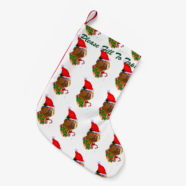 Calcetín Navideño Pequeño Navidades de Dogue de Bordeaux (Frente (Colgado))