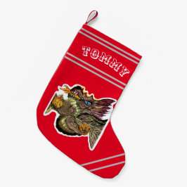 Calcetín Navideño Pequeño Navidades de dragones de fuego descansando