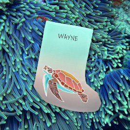 Calcetín Navideño Pequeño Navidades de espuma marina de las tortugas marinas