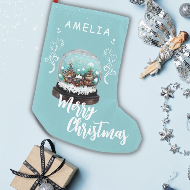 Calcetín Navideño Pequeño Navidades de Foliage de Glass Snowball Winter Vill (Subido por el creador)