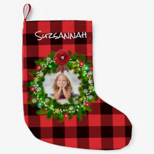 Calcetín Navideño Pequeño Navidades de fotografía personalizados Nombre de 