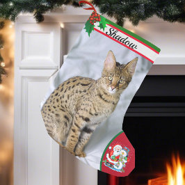 Calcetín Navideño Pequeño Navidades de fotos de gatito lindo Stocking Add Na