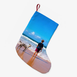 Calcetín Navideño Pequeño Navidades de fotos personalizados alzando sus foto