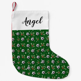 Calcetín Navideño Pequeño Navidades de fútbol haciendo cola