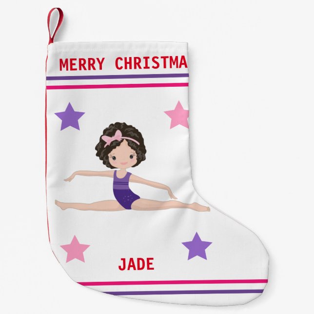 Calcetín Navideño Pequeño Navidades DE GIMNASTICA ALMACENANDO PARA CHICAS. (Anverso)