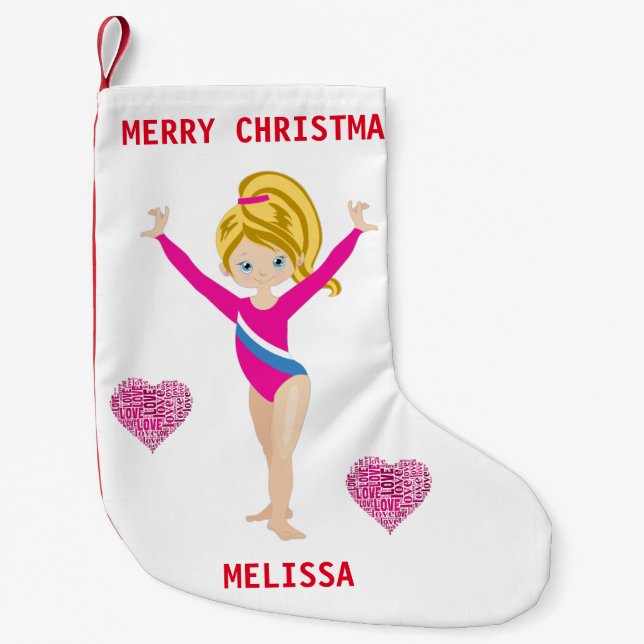 Calcetín Navideño Pequeño Navidades DE GIMNASTICA ALMACENANDO PARA CHICAS. (Anverso)