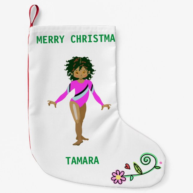 Calcetín Navideño Pequeño Navidades DE GIMNASTICA ALMACENANDO PARA CHICAS. (Anverso)