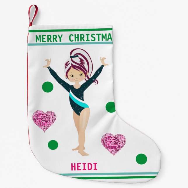 Calcetín Navideño Pequeño Navidades DE GIMNASTICA ALMACENANDO PARA CHICAS. (Anverso)