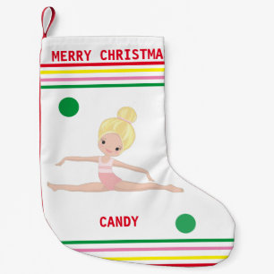 Calcetín Navideño Pequeño Navidades DE GIMNASTICA ALMACENANDO PARA CHICAS.