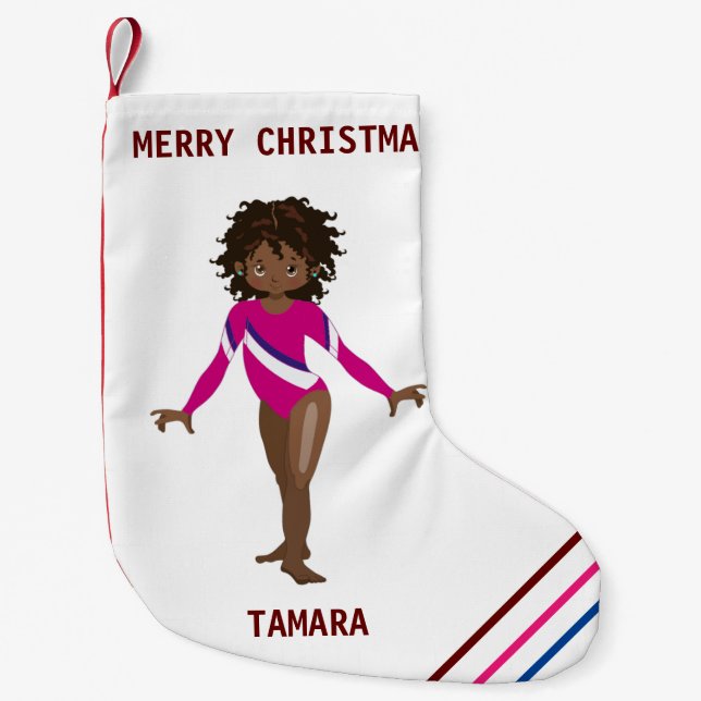 Calcetín Navideño Pequeño Navidades DE GIMNASTICA ALMACENANDO PARA CHICAS. (Anverso)