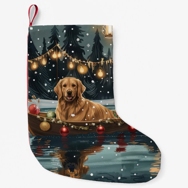 Calcetín Navideño Pequeño Navidades de Golden Retriever (Anverso)