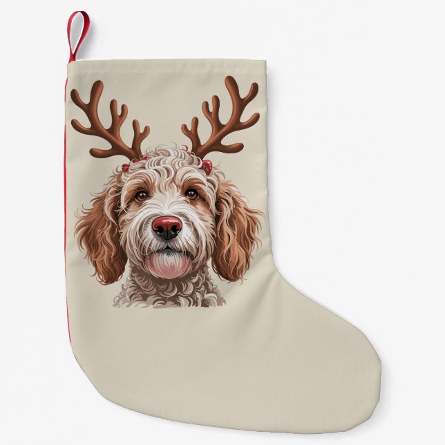 Calcetín Navideño Pequeño Navidades de Goldendoodle Lover Dog Mom Gift (Anverso)