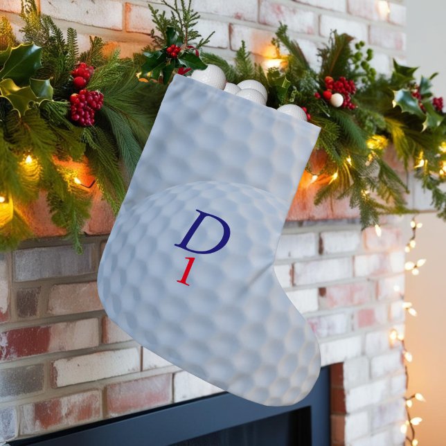 Calcetín Navideño Pequeño Navidades de golf levantan bola blanca de golf (Suitable for the Golfing Dad (or Mom) to hang merrily on high for Santa to fill with golf gifts.)