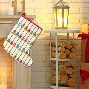 Calcetín Navideño Pequeño Navidades de guitarra coloridos