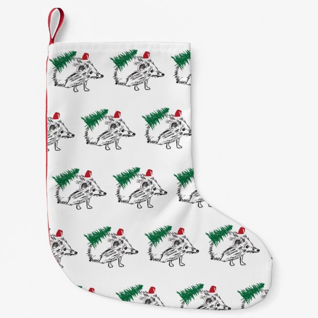 Calcetín Navideño Pequeño Navidades de Hedgehog (Anverso)