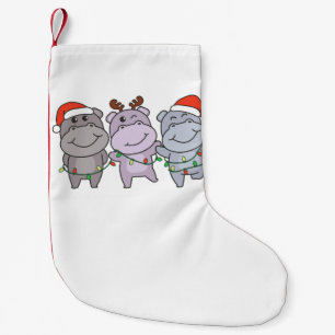 Calcetín Navideño Pequeño Navidades de Hippo Animales cortan vacaciones en H