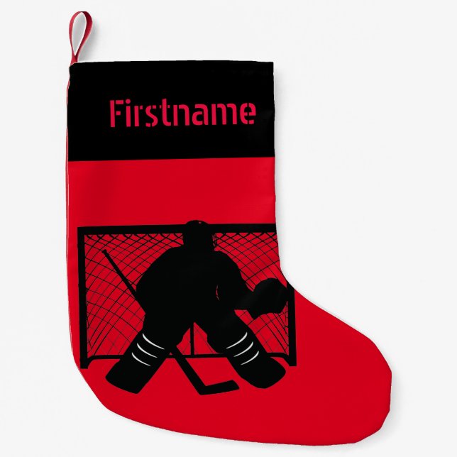 Calcetín Navideño Pequeño Navidades de hockey sobre hielo - araña roja (Anverso)