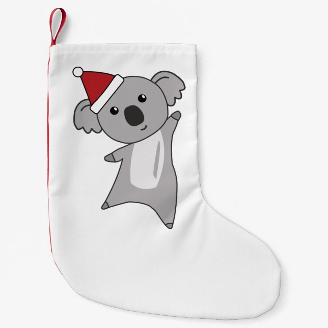 Calcetín Navideño Pequeño Navidades de Koala adoran a los animales de la hue (Anverso)