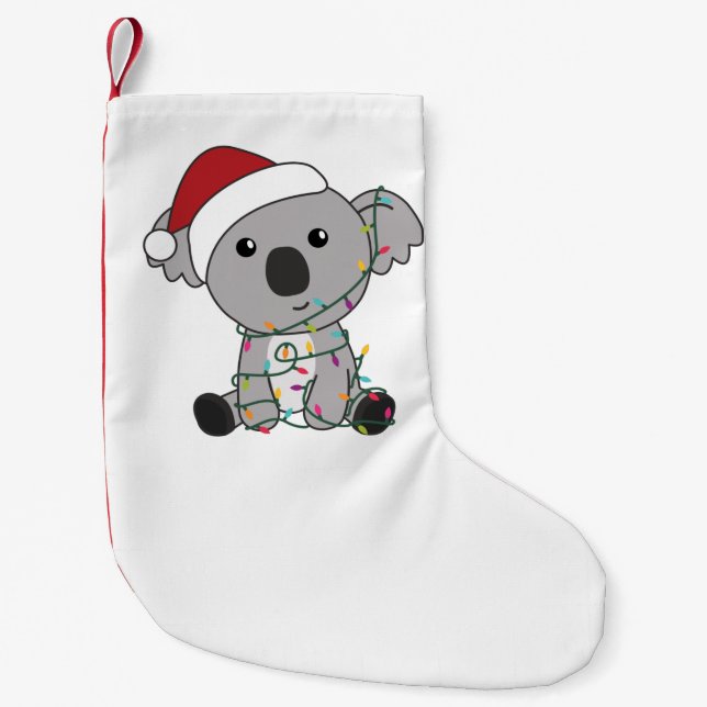 Calcetín Navideño Pequeño Navidades de Koala Nieve Animales de Invierno Koal (Anverso)