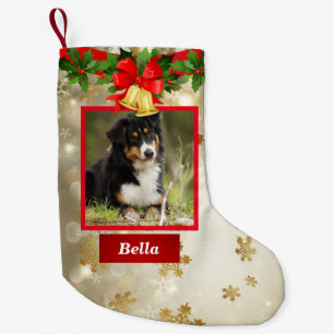 Calcetín Navideño Pequeño Navidades de la foto de perro recortando nombres p